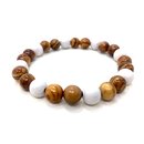bagusto bracelet made of olive wood with 7 mm natural and...