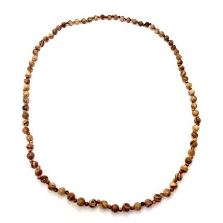 bagusto Halskette aus Olivenholz mit 8mm und 3mm Perlen 80cm länge handgefertigt auf Mallorca Naturschmuck Einzelstück 